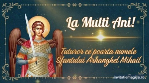 Felicitare cu tematica de ziua Sfintului Mihail SM1