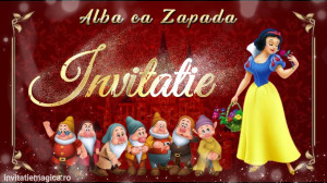 Invitatie Alba ca Zapada si cei sapte pitici cod AZ06