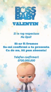 Invitatie Video Botez tematica BABY BOSS pentru Baieti cod BOSS04
