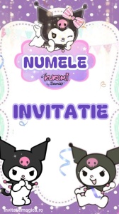 Invitatie video personalizata cu tematica Kuromi cod KRM03