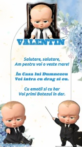 Invitatie Video Botez tematica BABY BOSS pentru Baieti cod BOSS13