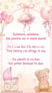 Invitatie Video Botez tematica pentru Fete cod BTP08