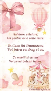 Invitatie Video Botez tematica pentru Fete cod BTP18