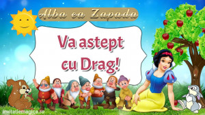 Invitatie Alba ca Zapada si cei sapte pitici cod AZ04 - Img 3