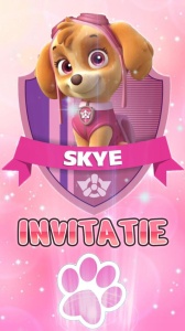 Invitatie Video Skye Pow Patrol, Patrula catelusilor cod PP11