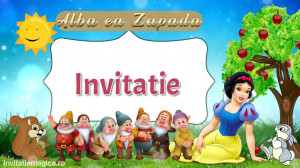 Invitatie Alba ca Zapada si cei sapte pitici cod AZ04