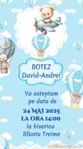 Invitatie Video Botez tematica pentru Baieti cod BTP50