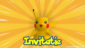 Invitatie video cu tematica Pokemon, Pikachu cod PO03
