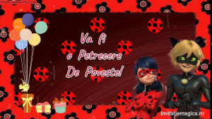 Invitatie Video Miraculous Buburuza si Motan Noir cod MIR01 - Img 2