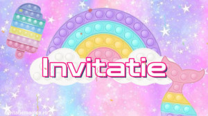 Invitatie Video tematica Pop It Fidget Toy cod POP02