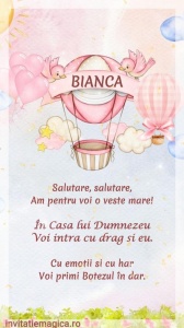 Invitatie Video Botez tematica pentru Fete cod BTP31