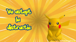 Invitatie video cu tematica Pokemon, Pikachu cod PO03 - Img 3
