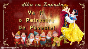 Invitatie Alba ca Zapada si cei sapte pitici cod AZ06 - Img 2