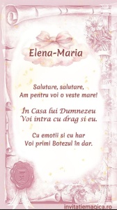 Invitatie Video Botez tematica pentru Fete cod BTP32