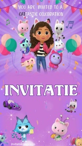 Invitatie video personalizata cu tematica Gabby’s Dollhouse cod GDH12