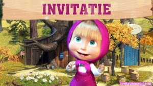 Invitatie video personalizata cu tematica Masha si Ursul cod MU01
