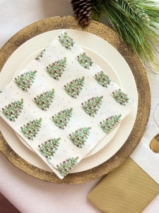 Γιορτινές χαρτοπετσέτες Christmas Trees Textile Touch / 40 x 40 εκ. / 12 τμχ - Img 2