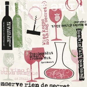 Εορταστικές χαρτοπετσέτες Linclass - Bon Vin / 40 x 40 cm / 50 τεμάχια