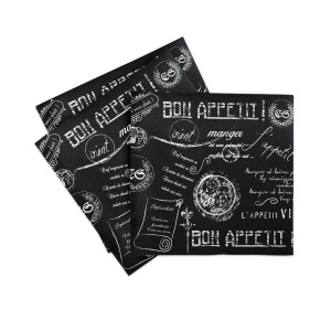 Εορταστικές χαρτοπετσέτες Linclass - Script (μαύρο) / 40x40 cm / 50 τεμάχια - Img 3