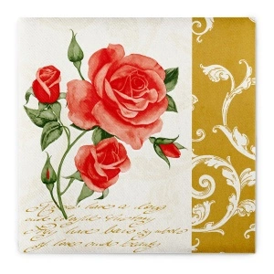 Εορταστικές χαρτοπετσέτες Linclass - Romantic (χρυσό) / 40 x 40 cm / 12 τεμάχια - Img 2