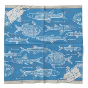 Πιατέλες από ύφασμα 3 στρώσεων - Fisch-Essen (ψάρι) / 40 x 40 cm / 100 τμχ - Img 3