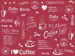 Σουπλά Linclass - Coffee Time (μπορντώ) / 40 x 30 cm / 100 τεμάχια
