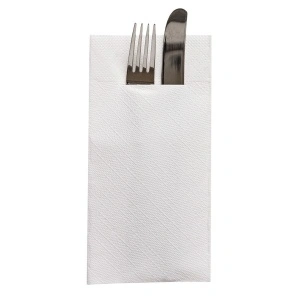 Δίσκοι μαχαιροπήρουνων Tissue Deluxe Light με τσέπη - Λευκό / 40 x 40 cm / 75 τεμάχια