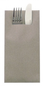 Πετσέτες με Θήκη για Μαχαιροπίρουνα - Linclass Beige Grey (Μπεζ-γκρι) / 40 x 40 εκ / 75 τεμ.