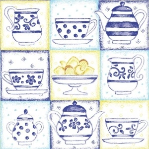 Εορταστικές χαρτοπετσέτες Linclass - Cookie (μπλε) /40 x 40 cm / 50 τεμάχια