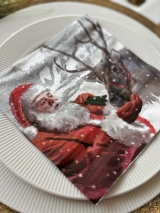 Χαρτοπετσέτες, 3 στρώσεων, Tissue - Santa & Prancer, 33 x 33 εκ., 20 τμχ - Img 3