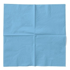 Χαρτοπετσέτες 3 φύλλων - γαλάζιο (baby blue), 33 x 33 cm, 100 τεμάχια - Img 3