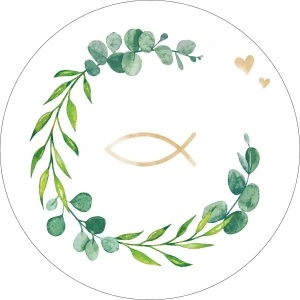 Σουβέρ / χαρτονένια σουβέρ για ποτήρια, κούπες ή φλιτζάνια / λευκό (με σχέδιο ψαριού) / διάμετρος 10,7 cm / 100 τεμάχια