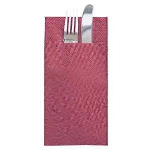 Χαρτοπετσέτες τσέπης για μαχαιροπίρουνα - Tissue Deluxe (Bordo) / 40 x 40 cm / 75 τεμάχια - Img 2