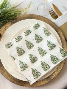 Γιορτινές χαρτοπετσέτες Christmas Trees Textile Touch / 40 x 40 εκ. / 12 τμχ