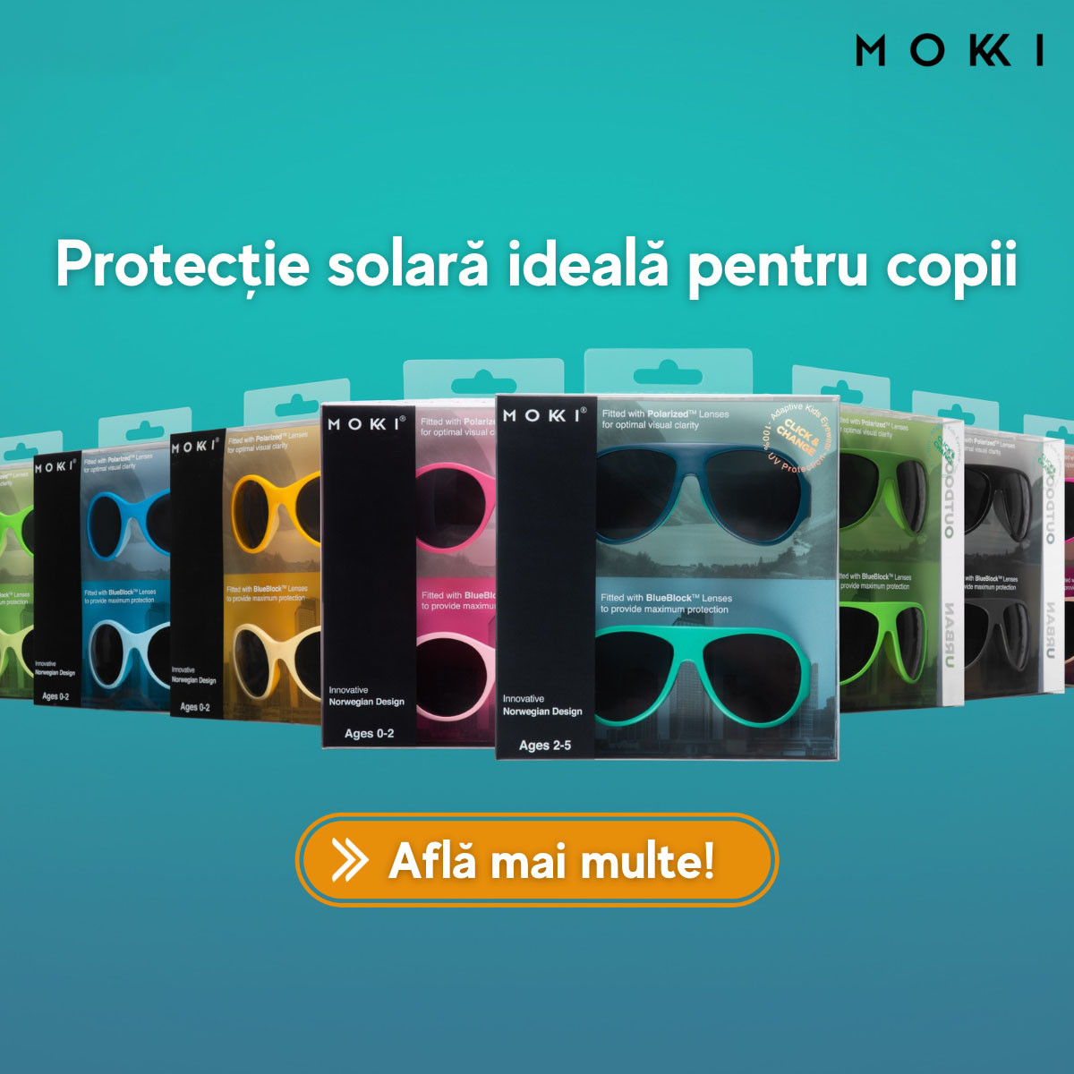 Mokki - Ochelari de protecție soare si ecran 0+