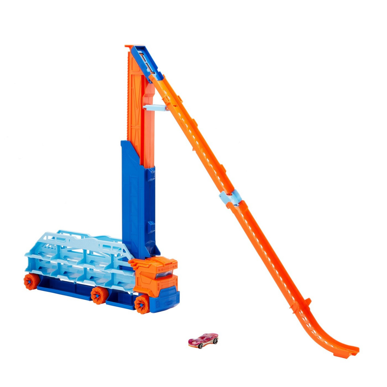 HOT WHEELS MEGA TRANSPORTATOR MASINI SI PISTA DE LANSARE