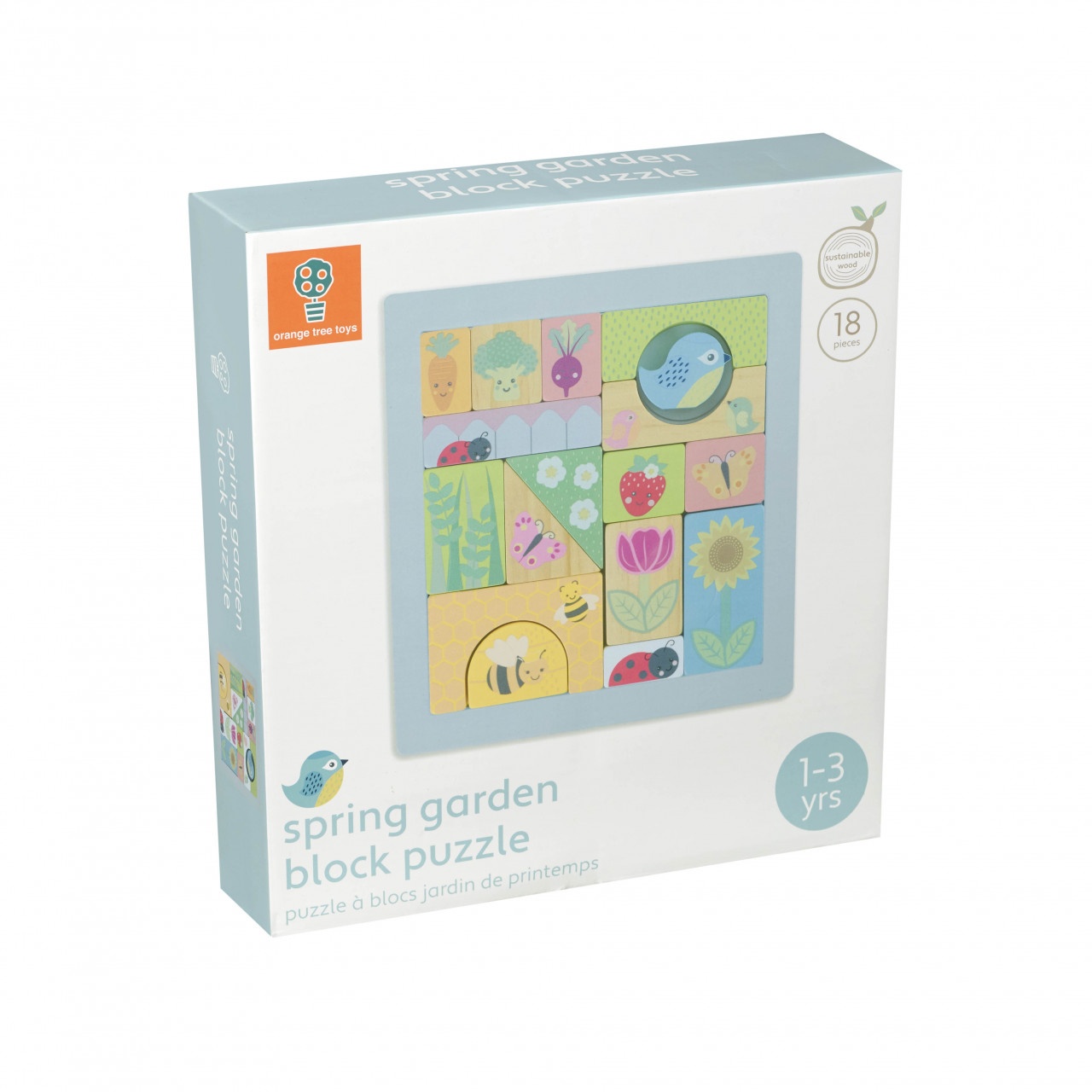 Cuburi de construit Gradina de primavara, Orange Tree Toys - Seturi de ...