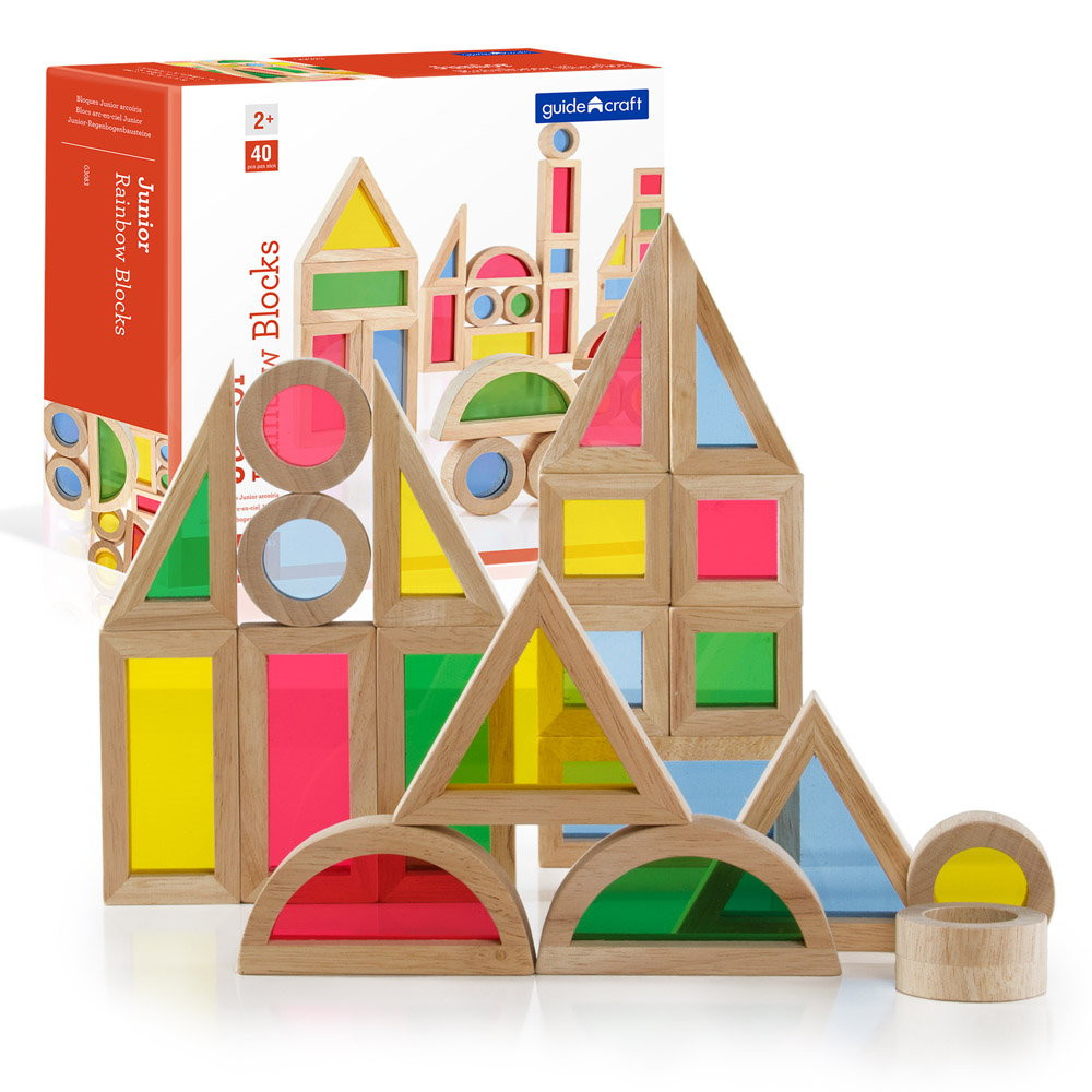 Junior Rainbow Blocks set 40 piese, Guidecraft