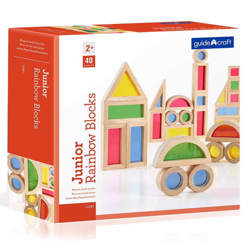 Junior Rainbow Blocks set 40 piese, Guidecraft