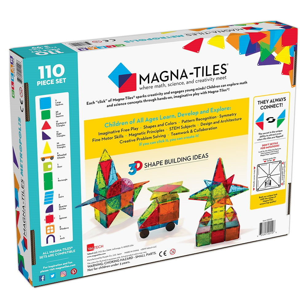 MAGNA-TILES Metropolis, set magnetic 110 piese