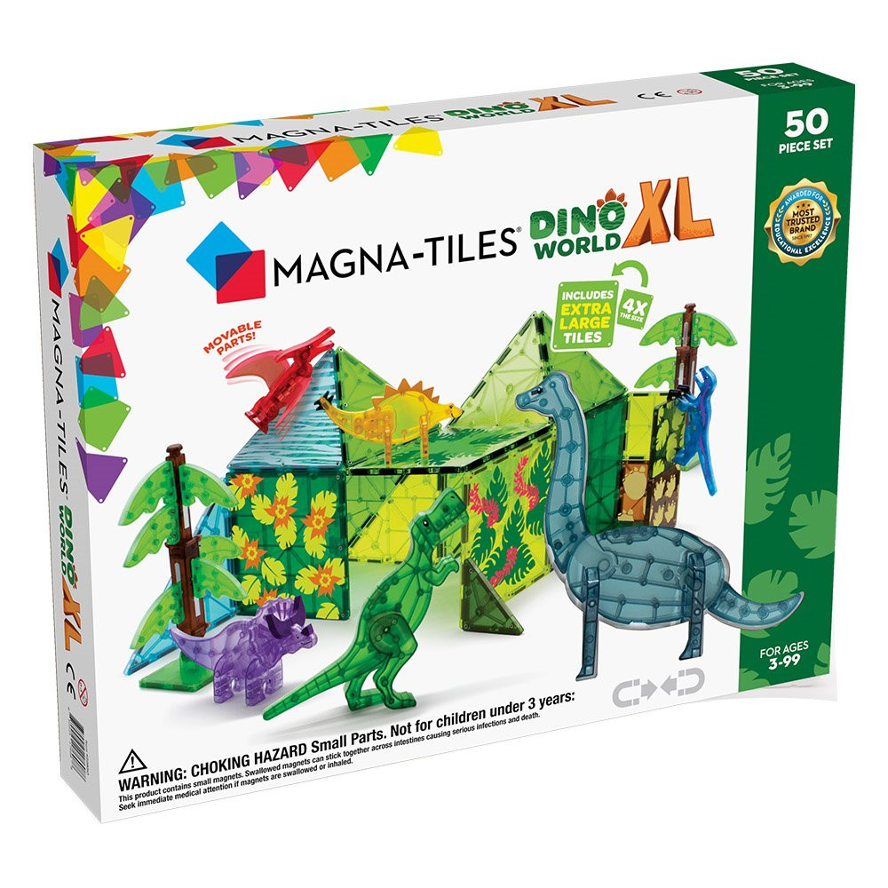 MAGNA-TILES Dino World XL, set magnetic 50 de piese