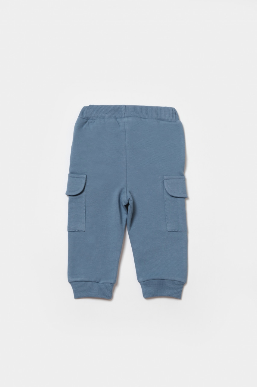 Pantaloni cu buzunare laterale, Two thread, 100%bumbac organic - Indigo, BabyCosy - 2 | YEO