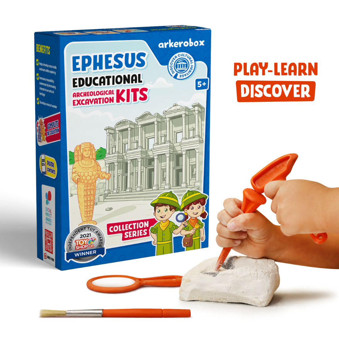 Arkerobox - Set arheologic educational si puzzle 3D, Efes - Biblioteca Celsus