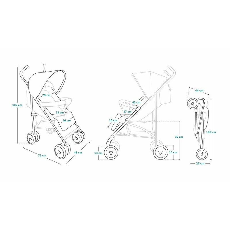 Carucior sport, Lionelo, Elia, Cu husa de picioare, Cu plasa de tantari, Conform cu standardul european de securitate EN1888-1, Albastru