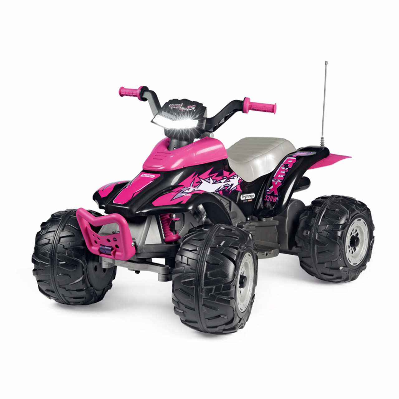 ATV Peg Perego Corral T-Rex, 330W, 12V, 3 ani +, Roz/ Negru