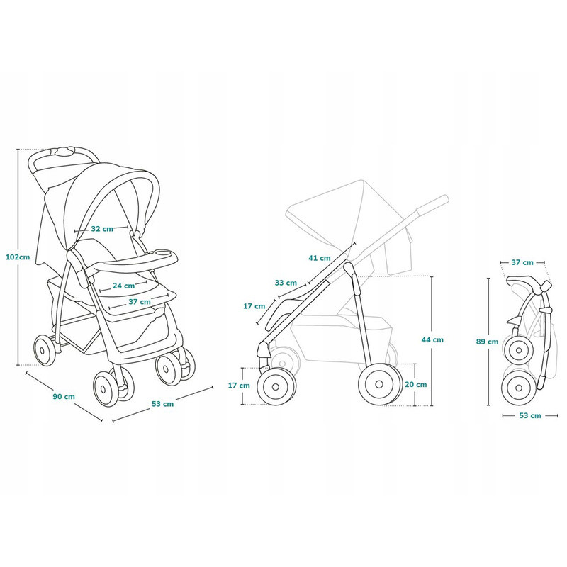 Carucior sport, Lionelo, Emma Plus, Cu tavita, 2 Suporturi pentru pahar, Geanta accesorii, Conform cu standardul european de securitate EN1888-1, Forest Green