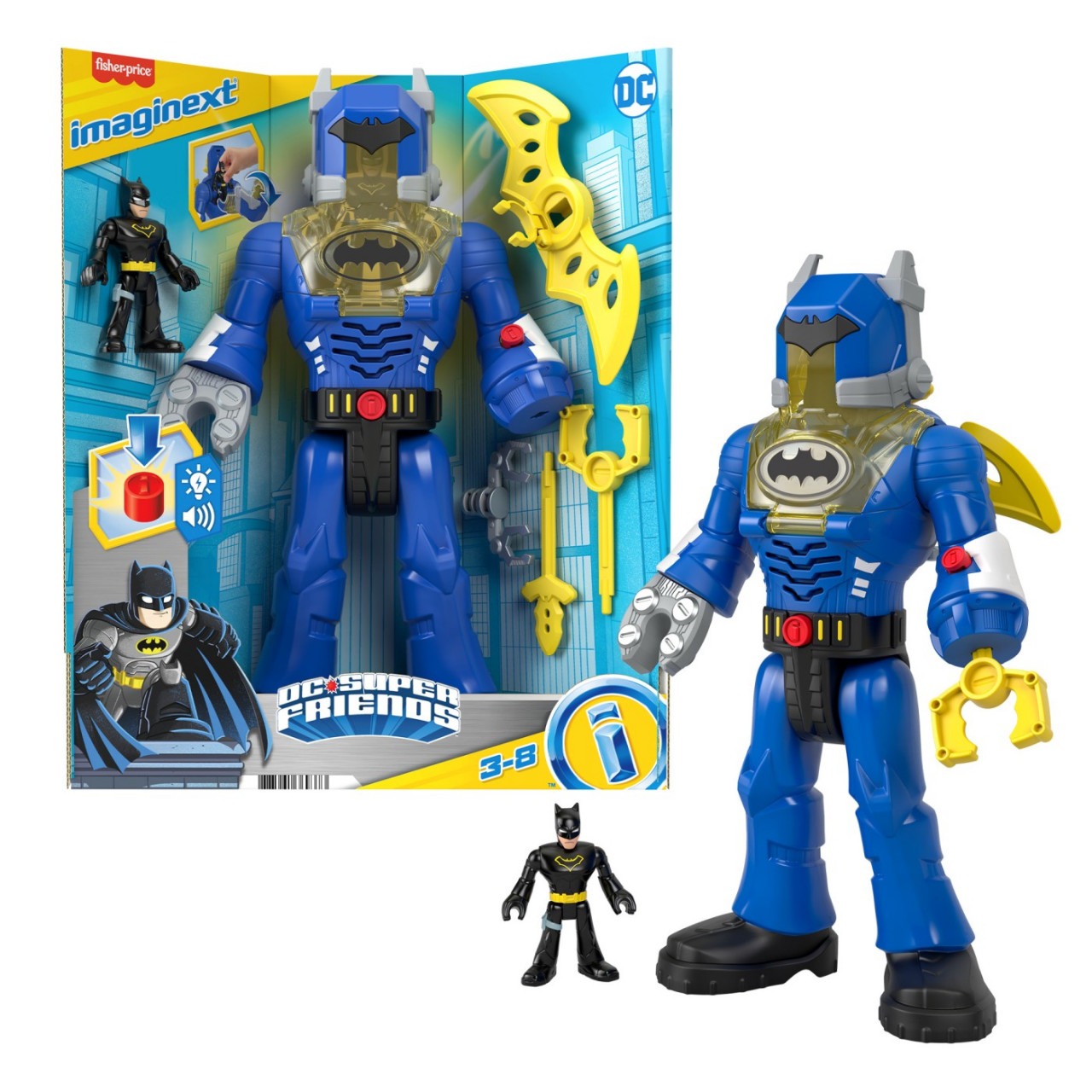 FISHER PRICE IMAGINEXT DC SUPER FRIENDS ROBOT BATMAN 30CM