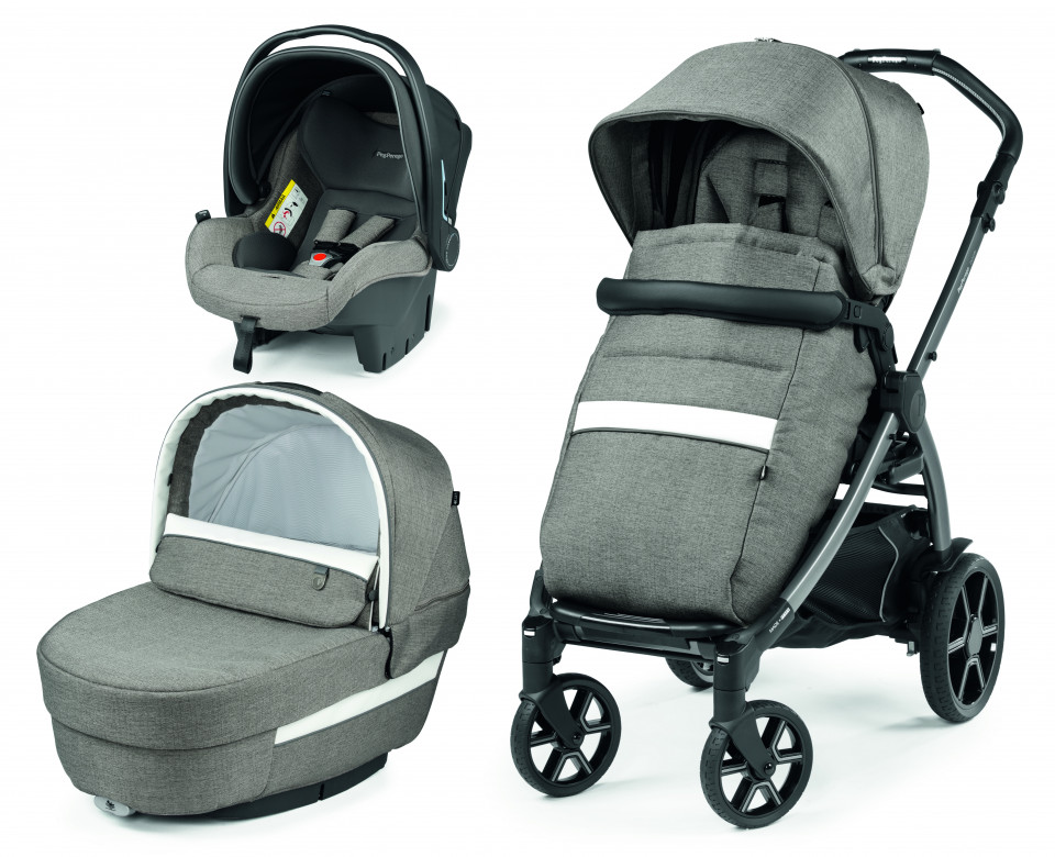 Carucior 3 in 1 Peg Perego Book, Primoviaggio SL, 0 - 22 kg, City Grey, Gri / Alb *