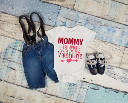 Body Bebe Personalizat Mommy is my Valentine