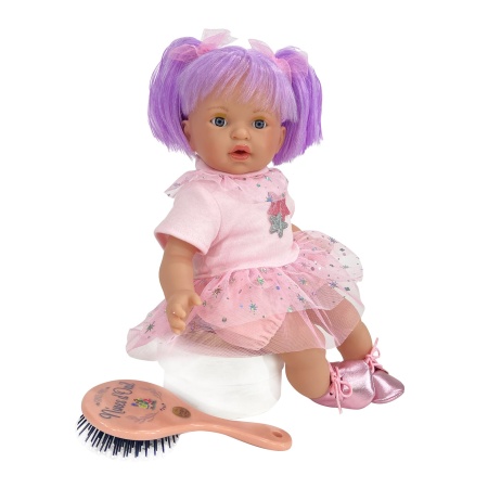 Papusa Nines D'Onil, Alex Star, cu parul mov, ambalata in cutie, cu miros de vanilie, 40 cm